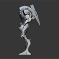 Futuristic Sci Fi Robot Character With Mechanical Armor And Blue Luminous Elements 3d model