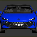 Modern Blue Sleek Sedan With Aerodynamic Body Sunroof And Stylish Wheels