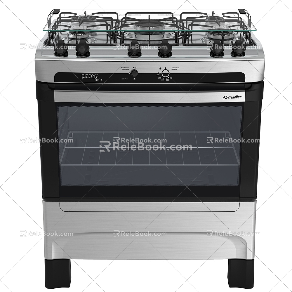 Five-eye floor cooker 3d model