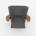 Modern Leisure Chair With Wooden Frame And Gray Fabric Cushion Design