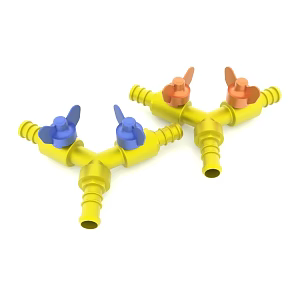 Three-way stop valve hand valve pipeline three-way 3d model
