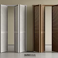 Modern White And Brown Louvered Folding Doors For Home Interior Design