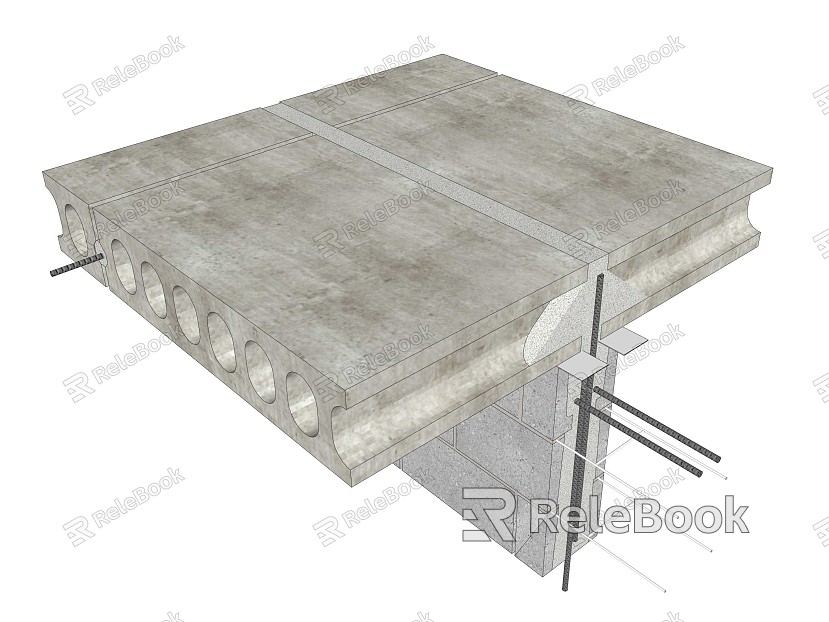 Building process drawing Small block core and precast slab stack casting process drawing model