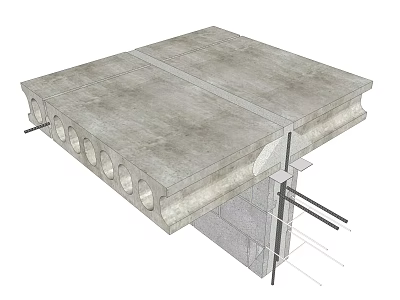 Precast Concrete Ceiling Structure With Hollow Design 3d model