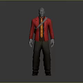 Gray Crossbody Bag Worn With Red Jacket And Orange Tie For Daily Use