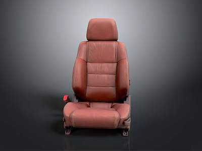 Elegant Red Leather Modern Chair With Comfortable Cushion And Ergonomic Backrest 3d model