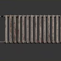 Cast Iron Radiator with Vintage Rustic Texture on Dark Background With Reflection 3d model