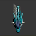 Teal Dragon Character With Blue Horn Yellow Eyes Open Mouth And Spotted Body In Cartoon Style
