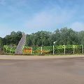 Modern Contemporary Building Facade With Sleek Design Greenery And Open Roadway