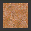 Stone Wood Decorative Cube With Orange Textured Surface And Intricate Woven Design