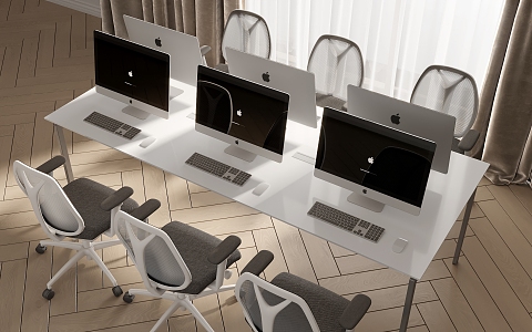 Office desk and chair combination 3d model