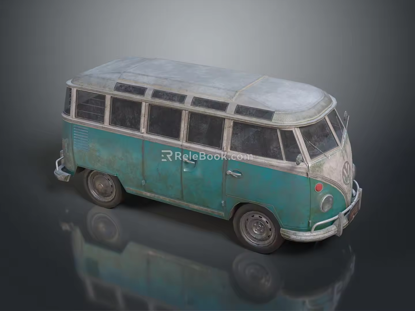 minibus minivan driverless bus school bus van box car 3d model