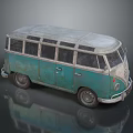 minibus minivan driverless bus school bus van box car 3d model