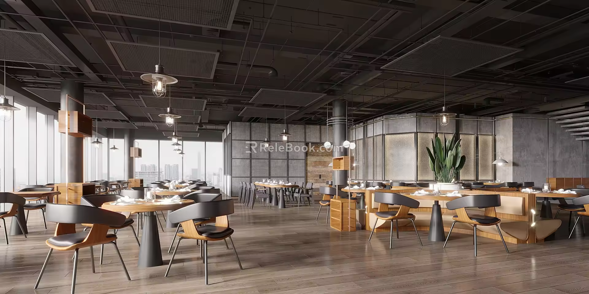 INDUSTRIAL LOFT RESTAURANT 3d model