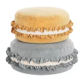 Round Velvet Accent Pillows With Ruffled Edges In Multiple Colors For Home Decor