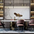 Modern Dining Table and Chair Combination 3d model
