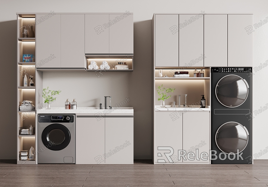 Modern washing machine cabinet model