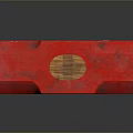 Red Head Hammer With Wooden Handle Clear Display On Gray Background