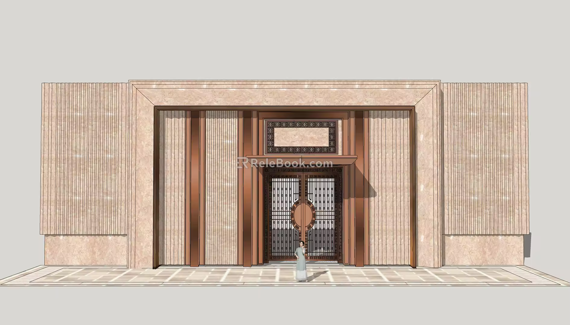 New Chinese Style Gate Residential Gate 3d model