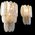 Elegant Feather Design Wall Lamps With Layered Structure And Warm Glowing Light