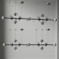 Contemporary Hanging Chandelier With Spherical Glass Balls And Metal Frame Design