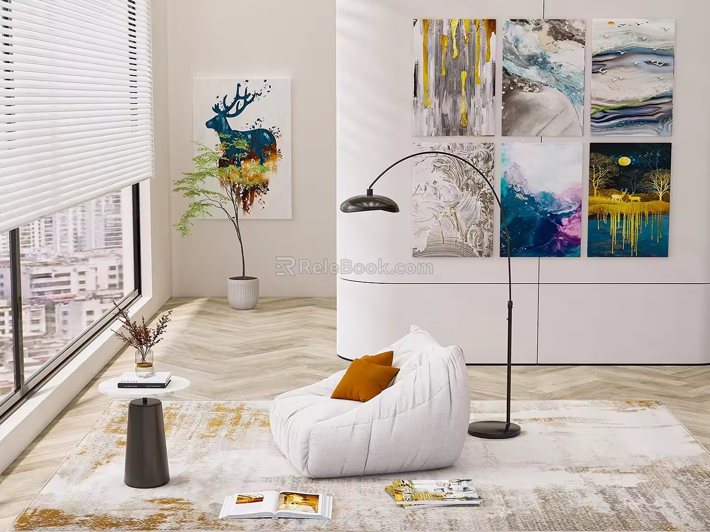 Quiet Decorative Painting Lazy Sofa Decoration 3d model