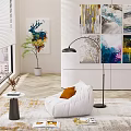 Quiet Decorative Painting Lazy Sofa Decoration 3d model