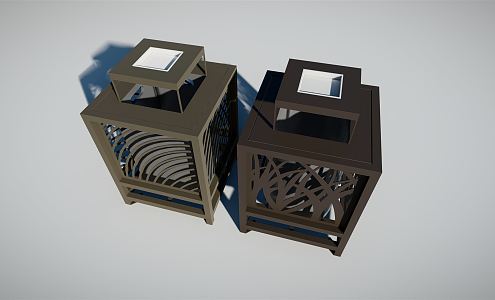 Modern Trash Bin Landscape Area Demonstration Area Trash Bin 3d model