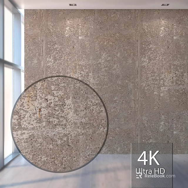 Modern High Quality 4K Circular Component With Textured Wall Design 3d model