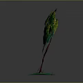Colorful Artistic Tree Featuring Green Yellow Blue Leaves Red Trunk and Grass at Base