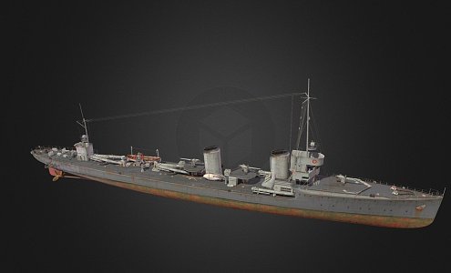 modern warship destroyer weapon ship cruiser ship 3d model