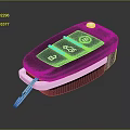 Black Remote Car Key Fob With Electronic Buttons And Metal Blade Design