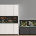 Modern fish tank embedded fish tank fish tank cabinet 3d model