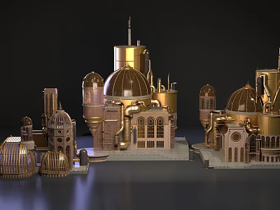 European Architecture Steampunk Architecture 3d model European Architecture Steampunk Architecture 3d model