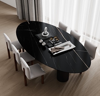 Modern Dining Table and Chair 3d model