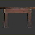 Rustic Wooden Oval Coffee Table With Solid Wood Top And Four Legs