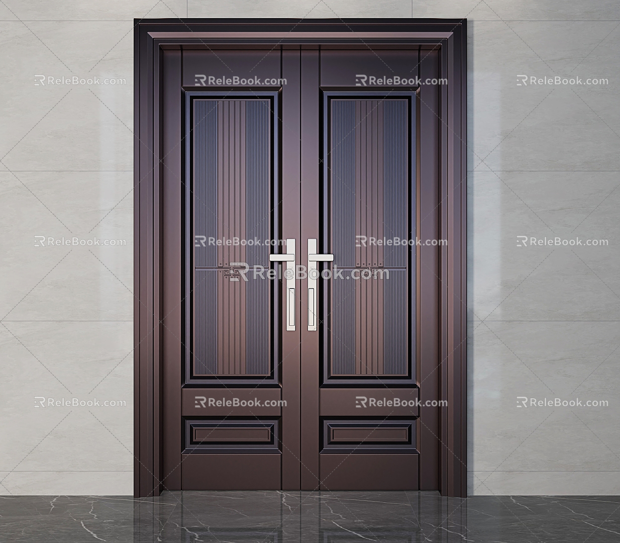 Double door entry door 3d model