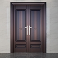 Double door entry door 3d model