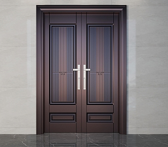 Double door entry door 3d model