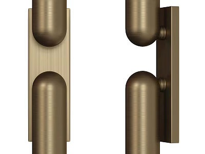 Sleek Modern Brass Metal Wall Mounted Sconce With Cylindrical Design For Home Decor 3d model