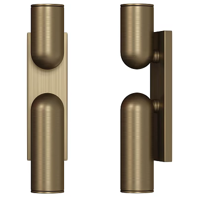 Sleek Modern Brass Metal Wall Mounted Sconce With Cylindrical Design For Home Decor 3d model