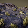 lava stylized lava ground volcano cartoon volcano terrain mountain hill 3d model