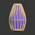 Modern Bamboo Woven Vase With Blue Inner Layer For Daily Life Use