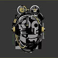 Complex Industrial Mechanical Structure With Metal Wheels Pipes And Frame Components