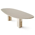 Sleek Black Marble Oval Table With Modern Design And Matching Black Marble Legs