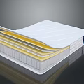 Layered Mattress Furniture With White Top Foam Layers And Coil Base Structure