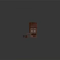 Three Small Wooden Buildings With Red Roofs And Surrounding Wooden Fences