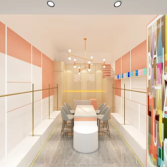 Modern Fabric Shop Fabric Store 3d model