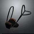 Black and Orange Sports Helmet With Mesh Design And Adjustable Straps