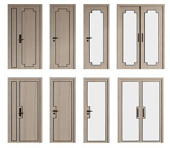 New Chinese Style Swing Door 3d model